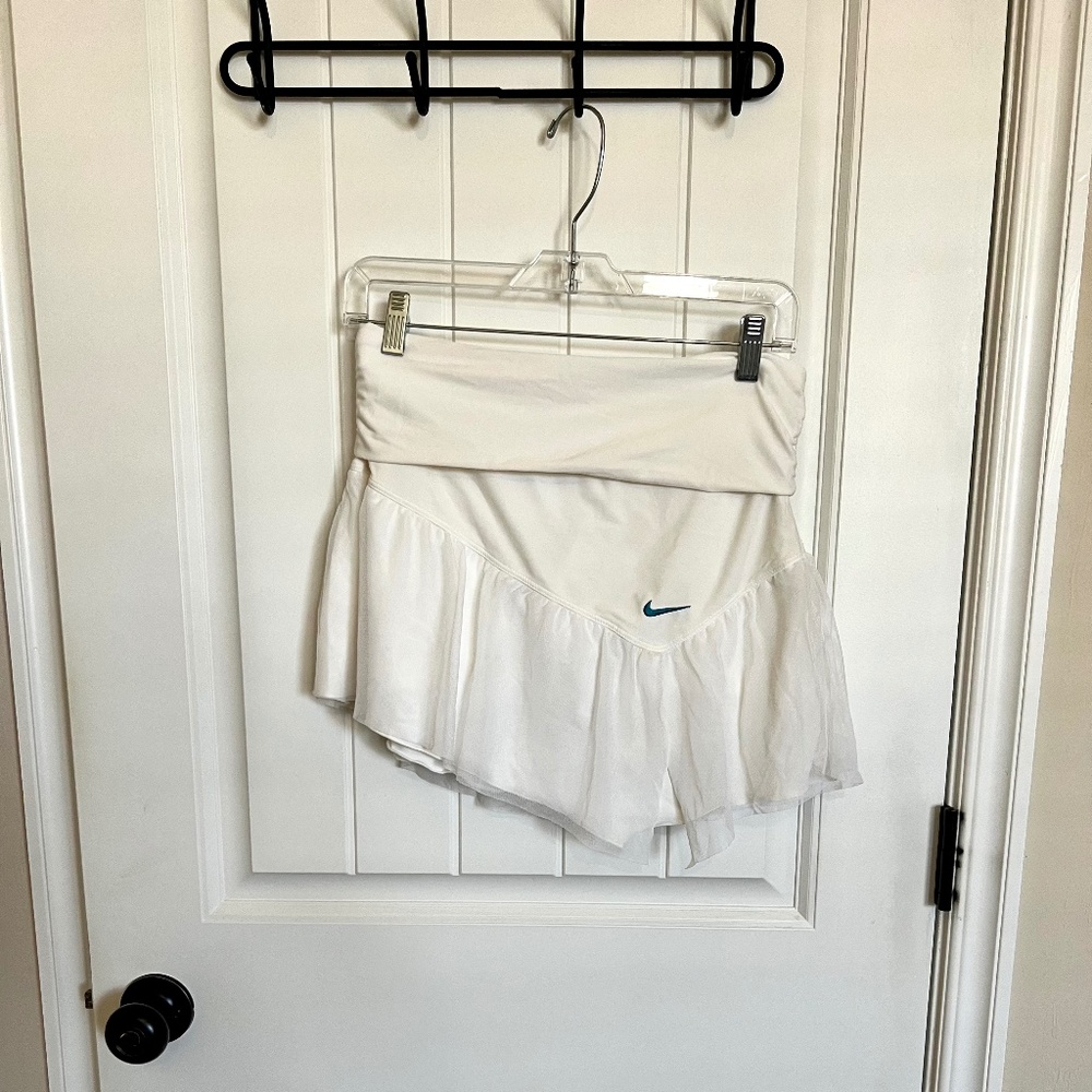Asymmetrical Vintage Nike White Tulle Skirt Size Small